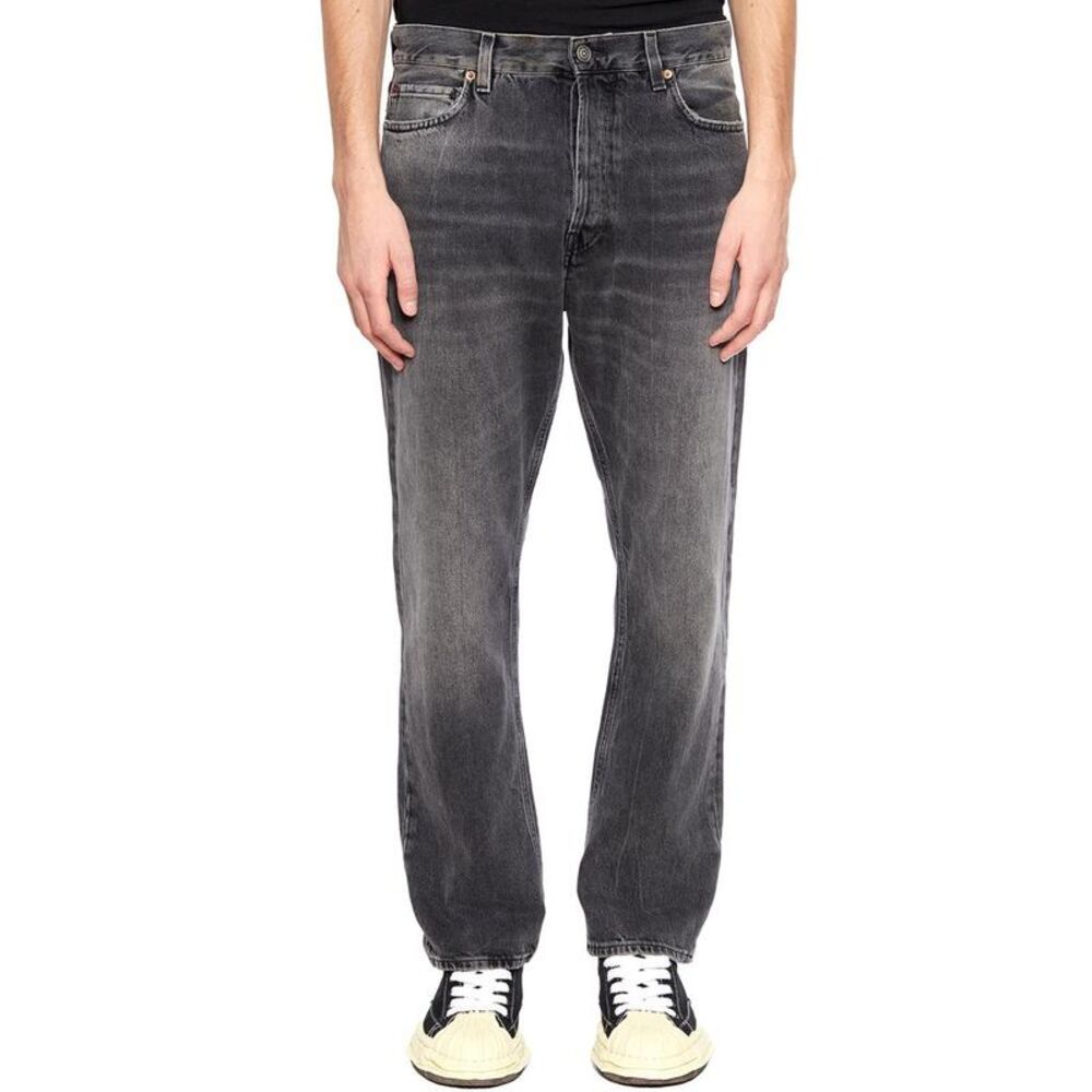 HAIKURE Men's Relaxed Fit Washed Denim Jeans Men GREY Pants